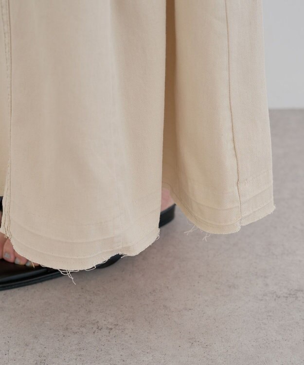 Green Parks ライトデニムサイドタックスカート Ecru