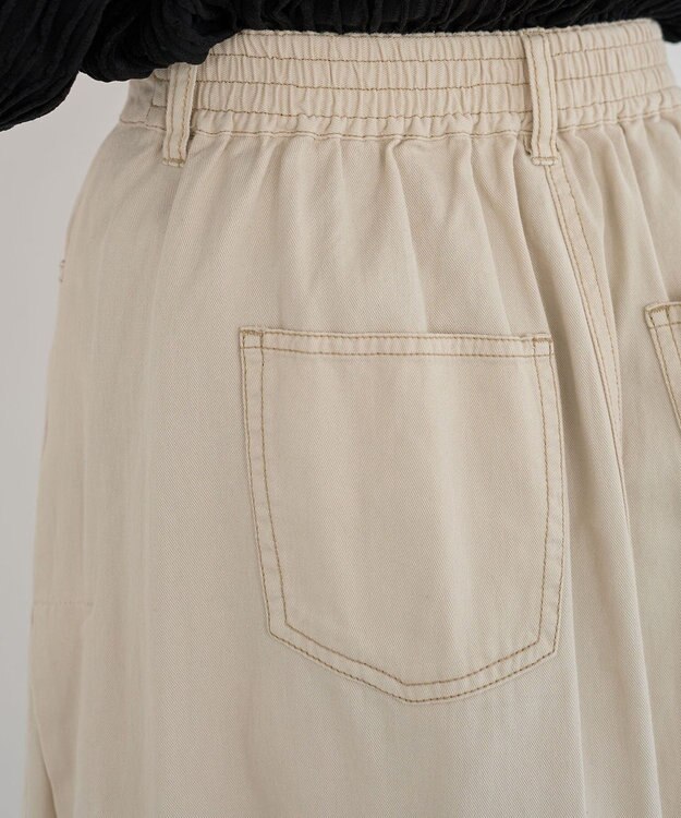 Green Parks ライトデニムサイドタックスカート Ecru