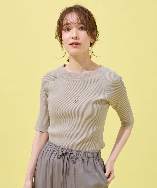 ANY ラメリブニット ベージュ