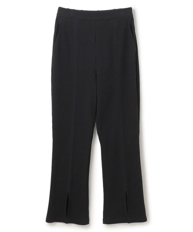 uncrave プリーツリブ スリットパンツ ブラック