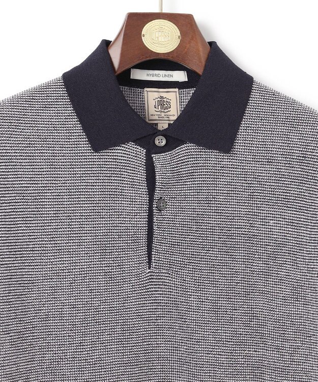J.PRESS MEN 【ビジネス対応】【HYBRID LINEN】ニットポロシャツ ホワイト系1