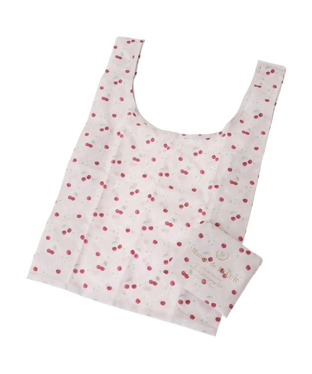 Maison de FLEUR チェリープリントエコバッグ Grayish Pink