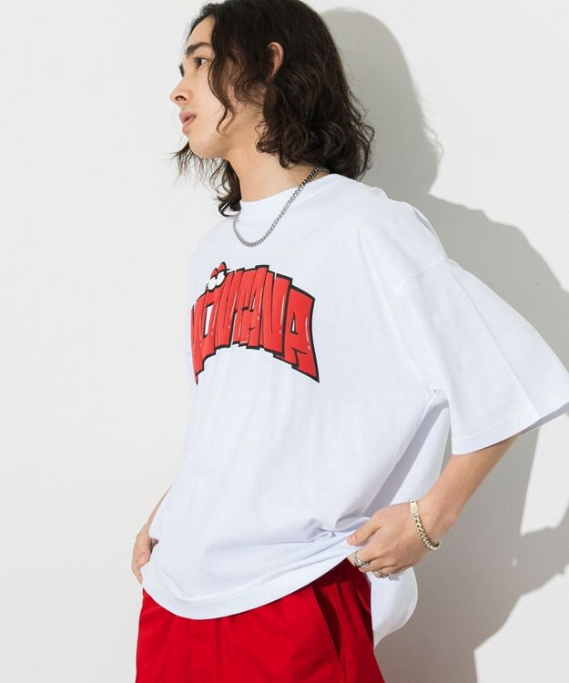 WEGO 【ユニセックス着用ITEM/ネックレス付き】アクセ付きグラフィックT（S） ホワイト