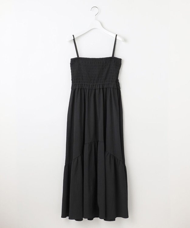 Feroux シャーリングデザイン 3WAYキャミドレス ブラック系