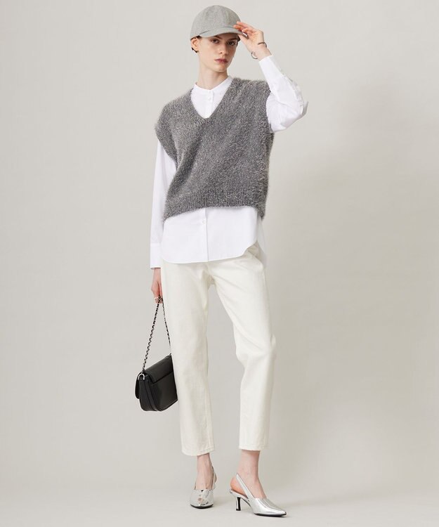 ICB 【洗える】 ルレックスファー ベスト ミディアムグレー系