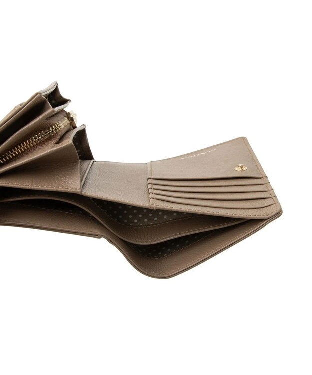 CLATHAS イヴェット 二つ折り財布 グレージュ