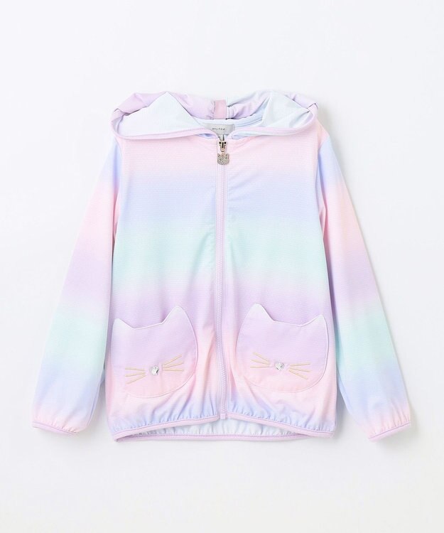 ANY KIDS サラサラ UVカット パーカー レインボー