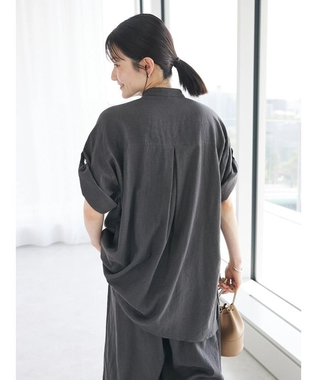 CRAFT STANDARD BOUTIQUE 【キナリノ別注】リネンレーヨンWポケットシャツ Charcoal Gray