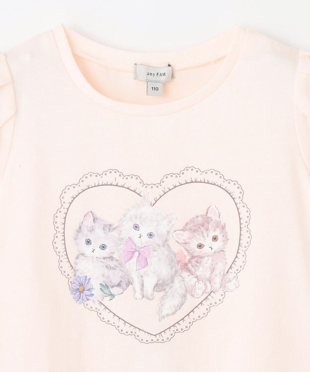 ANY KIDS ネックレス付き ネコTシャツ エクリュ