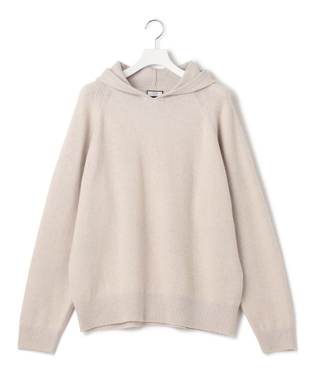 J.PRESS YORK STREET 【UNISEX】ウールカシミヤ フーディーニット ベージュ系