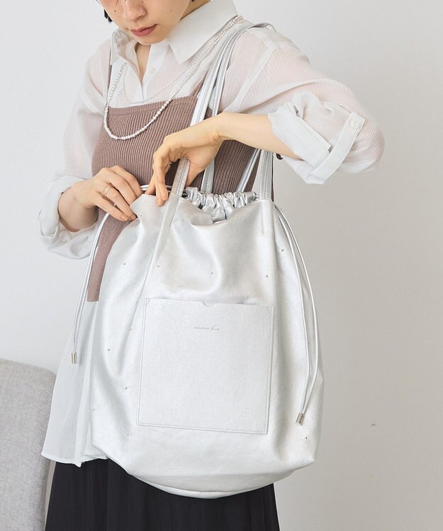 AMERICAN HOLIC スタッズポケットA4トートバッグ Silver