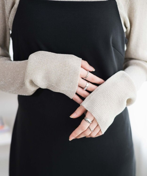 WEGO ラメリブニット ベージュ