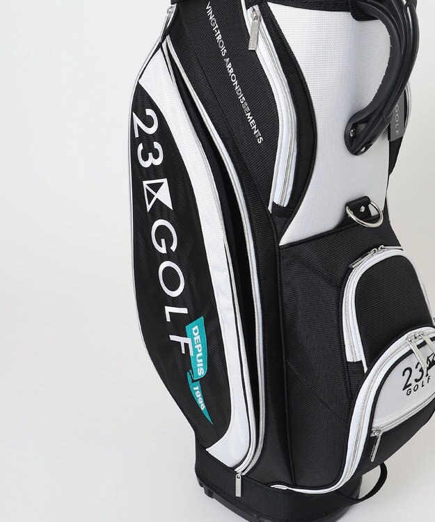 23区GOLF 待望の新デザイン登場！セルフスタンドバッグ内蔵キャディバッグ ブラック系