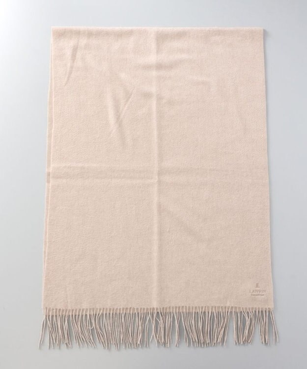 AURORA 【 LANVIN COLLECTION（ランバン コレクション） 】 カシミヤ刺しゅう入り無地ストール（幅70cm) トープ