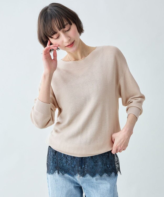 ANY アクリルガーターニット グレージュ