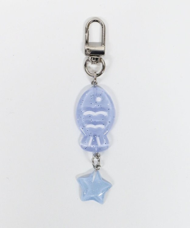 WEGO キラキラおさかなキーホルダー サックス