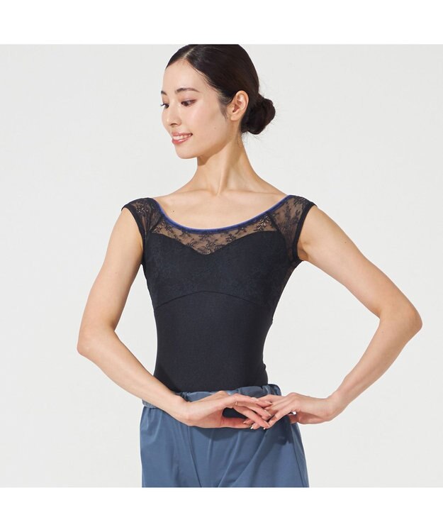 Chacott フレンチスリーブレオタード ブラック