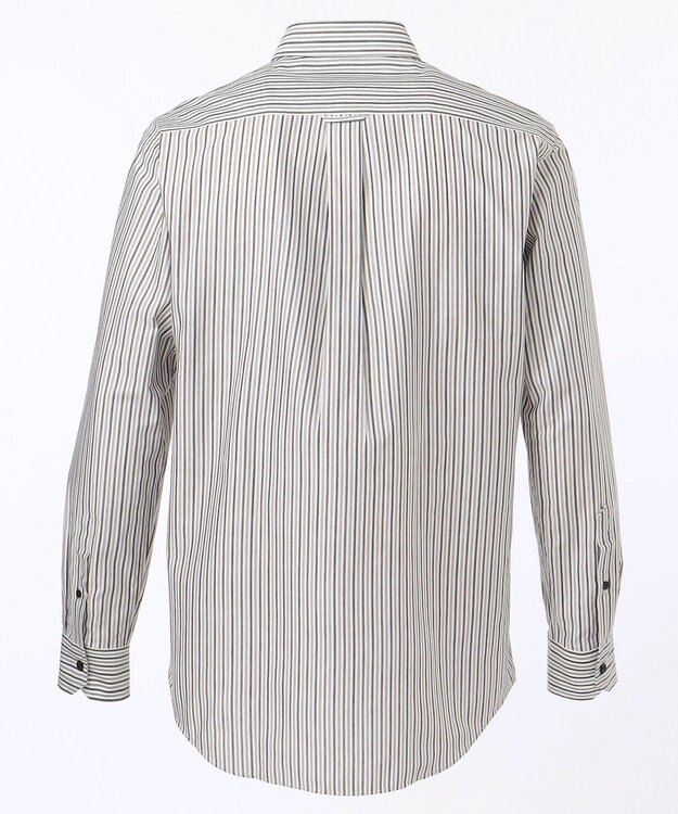 JOSEPH ABBOUD 【キングサイズ】JCサテンストライプ　シャツ ダークブラウン系1