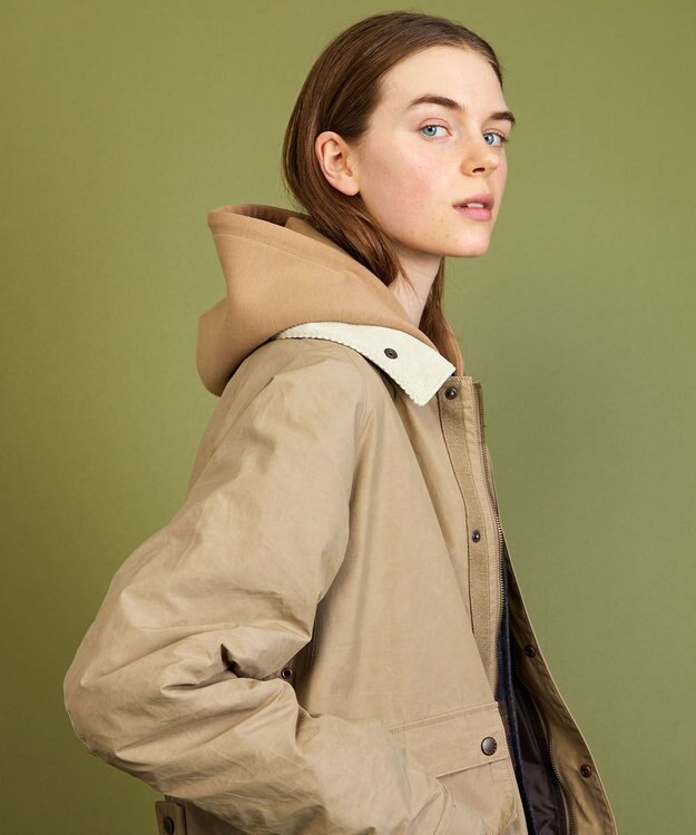 JOSEPH ABBOUD MOUNTAIN 【軽量/ワックスコーティング・テ―ム・ヤルビー氏コラボ】ワックスクロス プリント ブルゾン ベージュ系