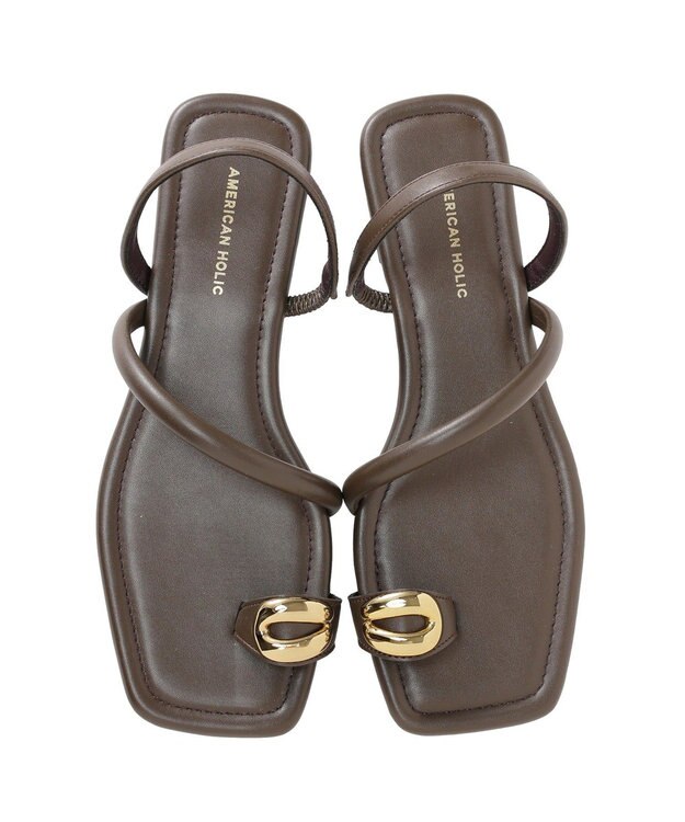 AMERICAN HOLIC メタルポイントトングサンダル Brown