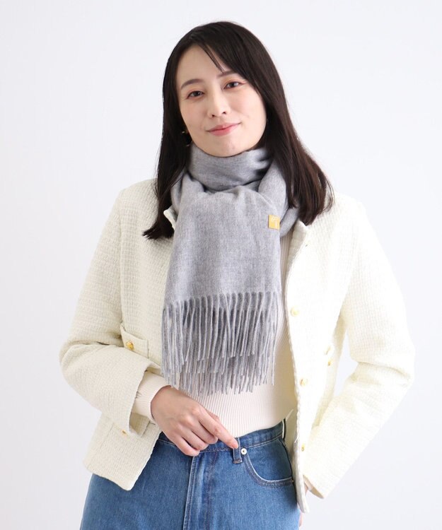 MOONBAT WEB限定【洗える】ミエル (miel) カシミヤ100％ 無地ストール グレー