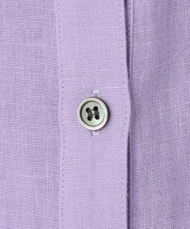 23区 S 【洗える】LIBECO スキッパーブラウス ライラック系