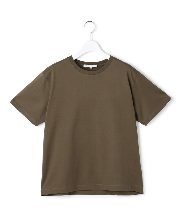 23区 シルキータッチ ベーシック Tシャツ カーキ系
