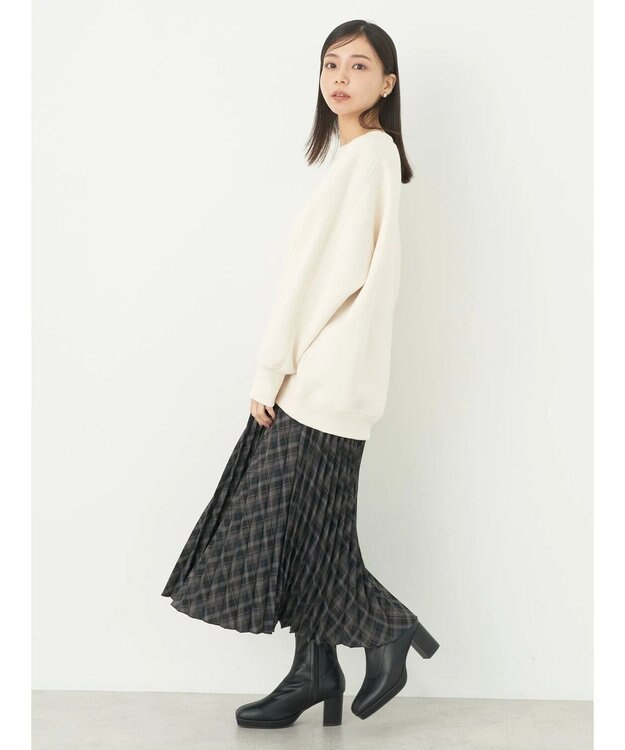 earth music&ecology すきな丈プリーツスカート Check Black