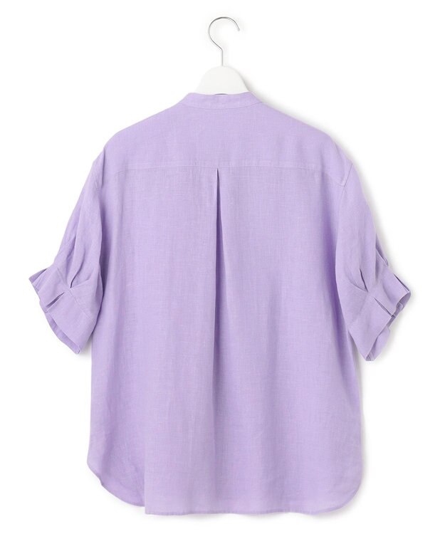 23区 S 【洗える】LIBECO スキッパーブラウス ライラック系