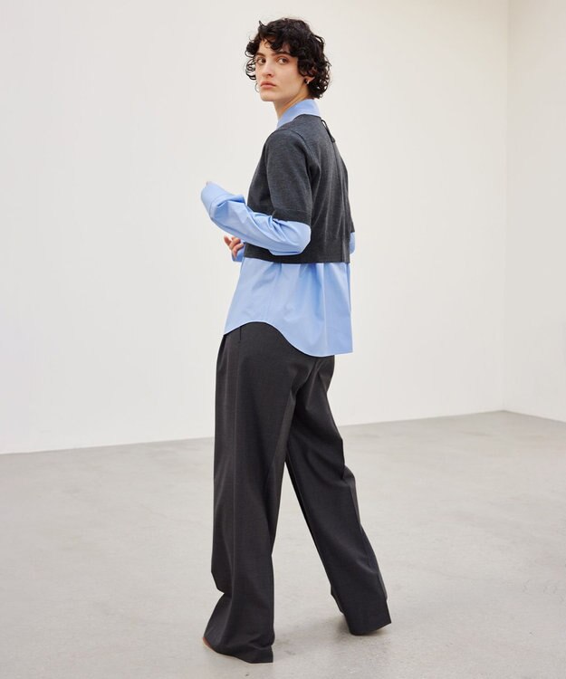 BEIGE， 【洗える】LAVAL / ワイドタックパンツ C.Gray