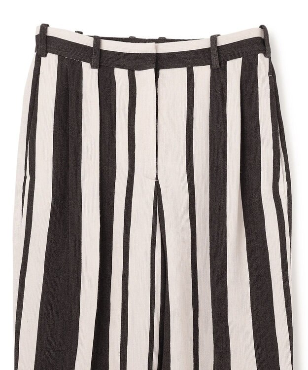 JOSEPH ジョゼフストライプ　トラウザーズ Oyster White/ Black