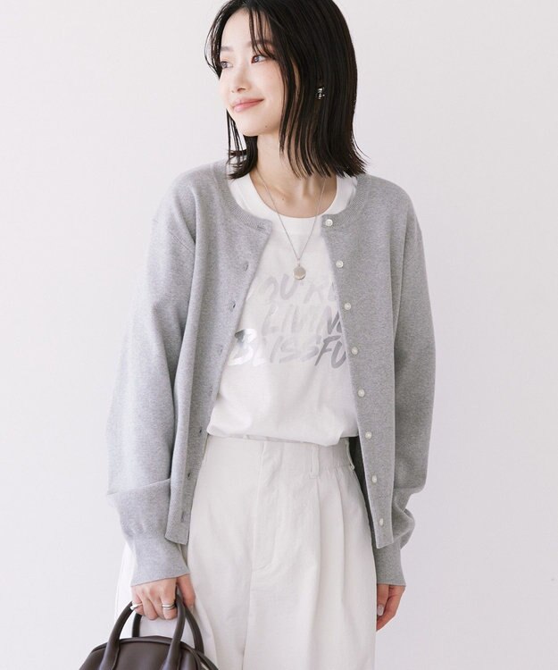 AMERICAN HOLIC クルーネックニットカーディガン Gray Mixture