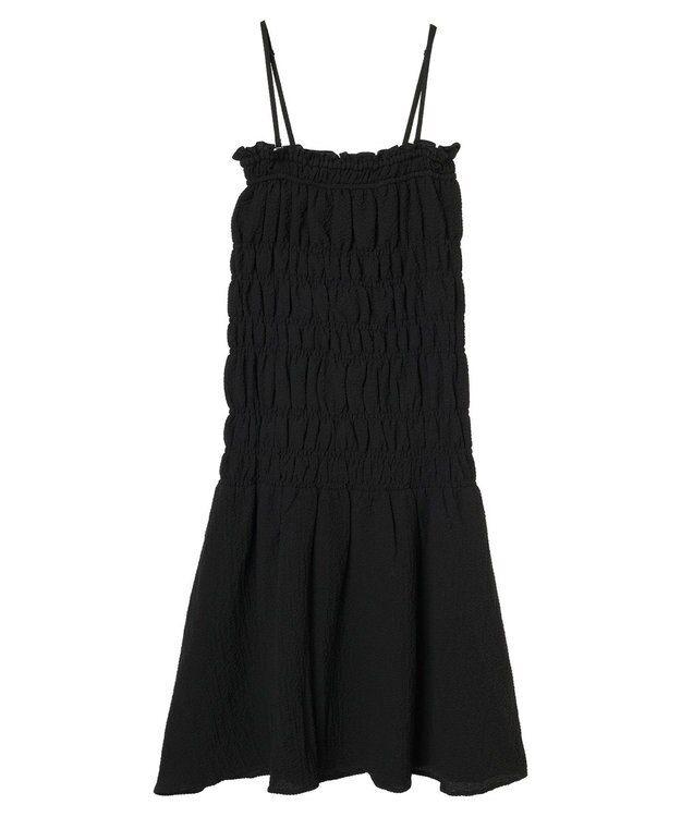 earth music&ecology ２ｗａｙシャーリングキャミワンピース Black