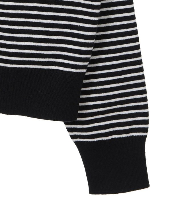 AMERICAN HOLIC クルーネックニットカーディガン Border Black