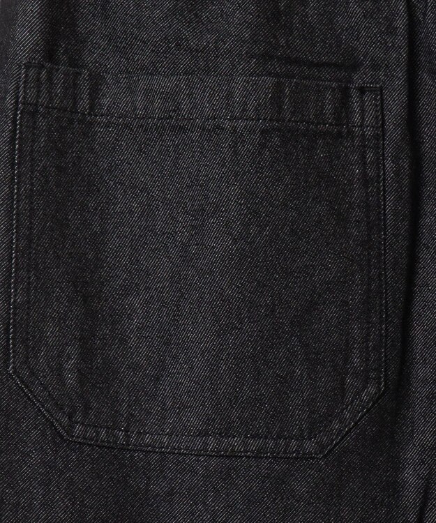 WEGO 【ウエストゴム/SMLサイズ展開】デニムイージーストレートパンツ2 ブラック