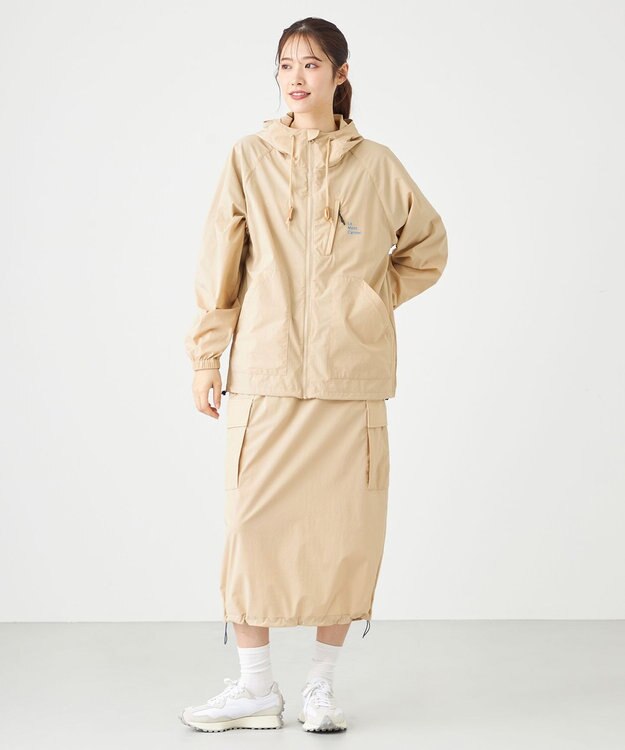 SHARE PARK LADIES 【撥水・UVカット・ストレッチ・軽量 】ナイロンカーゴスカート（S・Mサイズ） ベージュ系