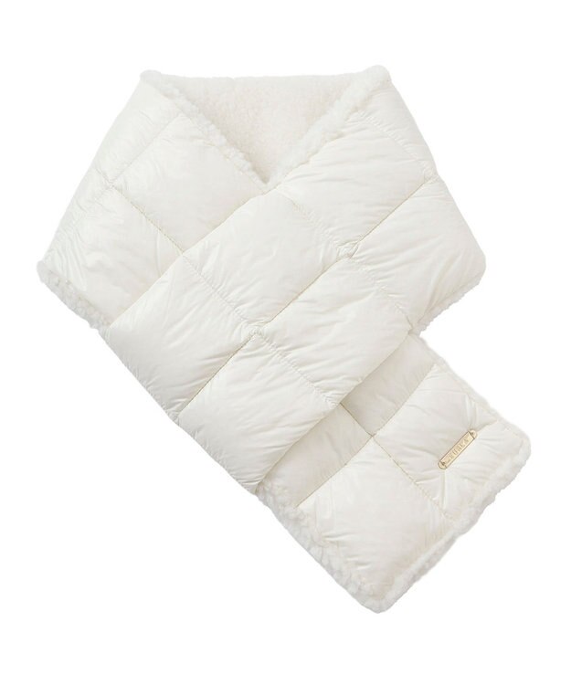 MOONBAT FURLA 【リバーシブル】フェイクファー×ダウンマフラー ボア オフホワイト