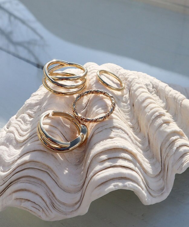 Tiaclasse 【4点セット】クロスデザインリング　アソートセット ゴールド