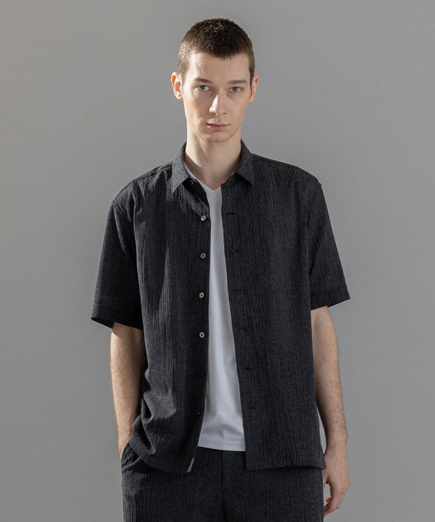 JOSEPH HOMME 新素材【通気性/洗える/ストレッチ】トリコワッシャーストレッチ　レギュラーカラー半袖シャツ グレー系