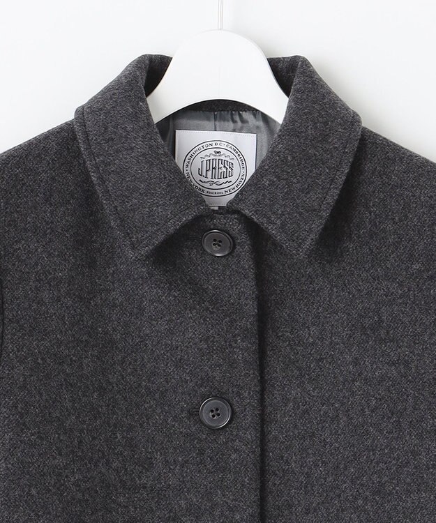 J.PRESS LADIES L ショートビーバー ステンカラーコート グレー系
