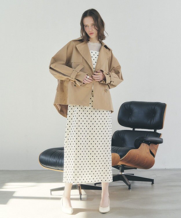 YECCA VECCA ドット柄バルーンキャミワンピース Ivory