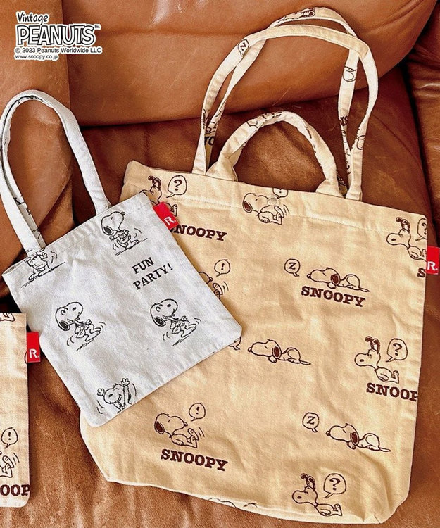 ROOTOTE 8587【スヌーピー】IP.トール.ジャガード.ピーナッツ-8P 02：ベージュ