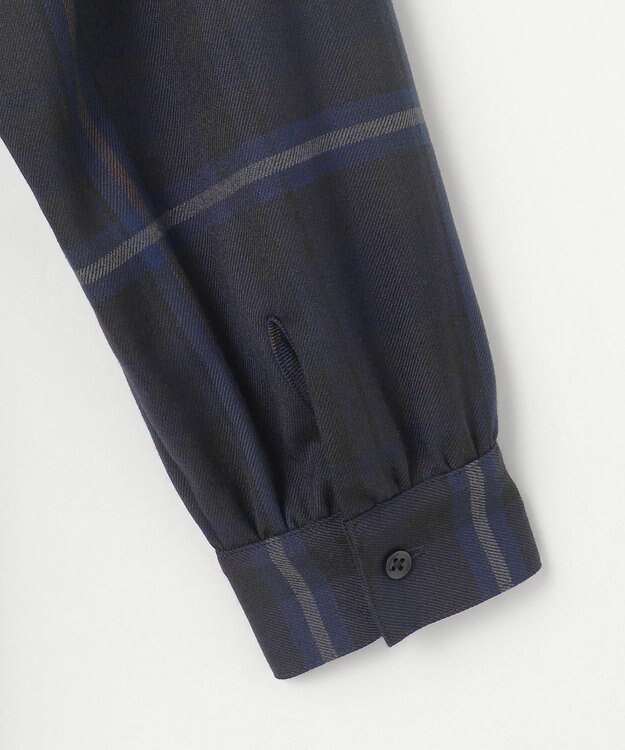 J.PRESS LADIES L 【洗える】テトロンレーヨン/ウール milledタータン ワンピース ネイビーチェック系