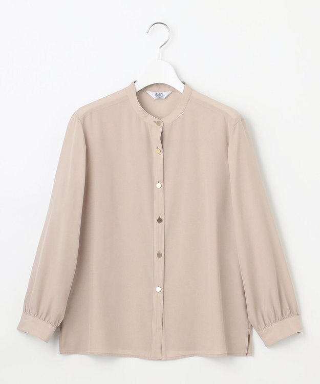 J.PRESS LADIES L 【洗える】テトロンレーヨンマンスローン ブラウス ベージュ系