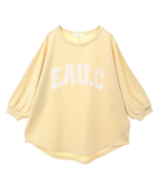 Green Parks ７分袖ミニ裏毛ドルマンロゴプルオーバー Yellow