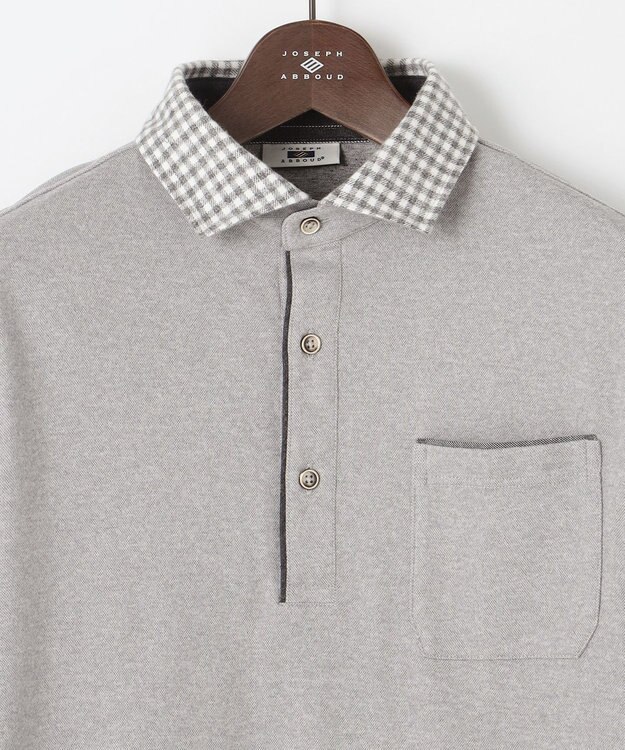 JOSEPH ABBOUD 【保温性/滑らかな肌触り/多機能ポロシャツ】 ウィンターダディー ポロシャツ ライトグレー系3