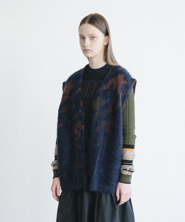 COQ MATAGI モヘアニットベスト ネイビー