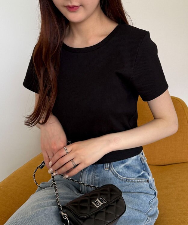 WEGO 【SMサイズ展開】コンパクトリブT ブラック