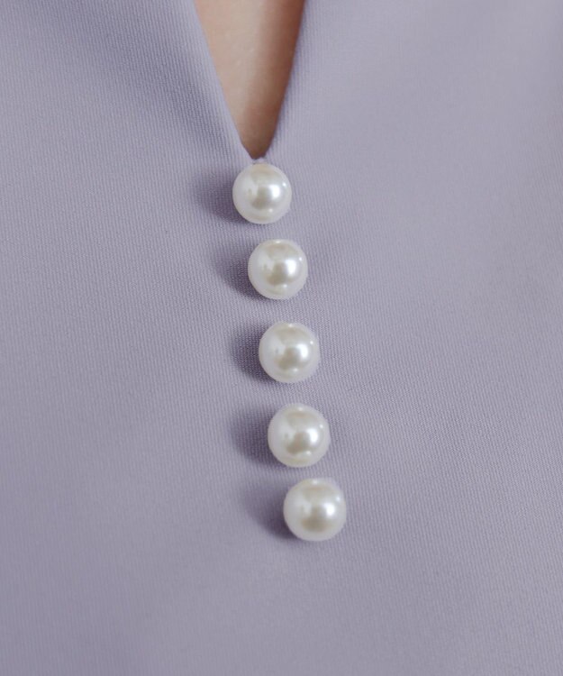 Tiaclasse 【洗える】ブラウス見えフレアスリーブカットソー ラベンダー