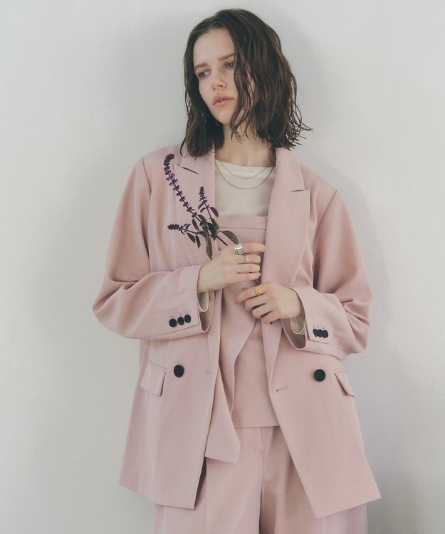 YECCA VECCA ロングテーラードジャケット Pink